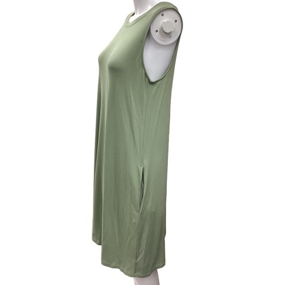 Sleeveless Avocado Green Dress M 8-10 SKU 632 - Picture 2 of 5